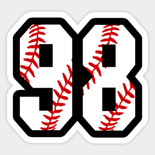 Baseball Number 98 #98 Baseball Shirt Jersey Favorite Player Biggest Fan Sticker